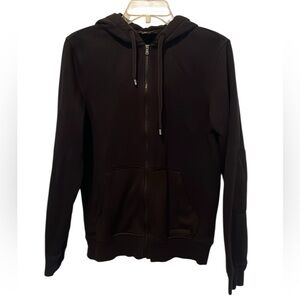 Michael Kors Black Zip Up Hoodie Sweat Shirt Jacket Size Small S 2 Pockets Coat